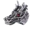 Anillos Transfronterizos Europeos y Americanos, Genial Cabeza de Dragón Hombres Tendencia Personalizados Accesorios para Manos, Acero de Titanio Acero Inoxidable Joyería al por Mayor