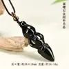 Pingente vajra de obsidiana natural no atacado, amuleto de pilão mágico, presente para casais, pingente de colar do ano zodiacal