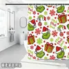 Bestseller transfronterizo de Amazon: Cortina de ducha verde del Grinch, cortina de ducha impermeable de pongee con estampado digital de dibujos animados