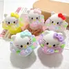 Acessórios de resina 3D gato segurando flores acessórios de gato chaveiro de telefone DIY feito à mão cola de creme materiais de pingente pequeno