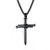 Colgante con forma de cruz de clavo de acero fundido de aleación que conserva el color para hombres y mujeres, estilo punk, collar con personalidad para hombres, joyería al por mayor