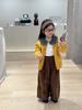 2025 Ropa Nueva de Otoño para Niños Estilo Coreano Ropa para Niños Estilo Retro para Niñas Suéter Cardigan de Cuello Redondo Suéter de Color Puro