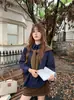 Blusa tipo chal rosa coreana para mujer, nuevo estilo de otoño, holgada, estilo perezoso, top versátil de manga larga, camisa casual elegante