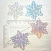 Decoraciones navideñas copo de nieve acrílico transparente chapado en color colgante árbol de Navidad hecho a mano DIY accesorios de joyería