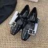 Medias Zapatillas Cuadradas Estilo Francés con Pedrería para Mujer, Nueva Moda Verano 2026, Zapatos de Moda Cuadrados Elegantes de Lujo Ligero para Mujer