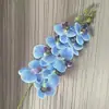 Flores Artificiales Phalaenopsis Impresas en 3D de 9 Cabezas, Ramos para Decoración del Hogar, Decoraciones para Salón de Bodas, Flores de Seda para Bodas al por Mayor