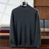 Suéter de cachemira para hombre con cuello semi-alto, de doble hebra, engrosado, adecuado para uso business casual, suéter de cachemira versátil de punto para estudiantes jóvenes y de mediana edad