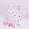 Verano Nuevo Crayon Graffiti Flor Seca Arcoíris Estéreo en Relieve 5D Pegatina para Uñas Arte de Uñas Color Macarrón Pegatina para Uñas Graffiti