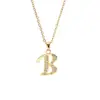 Colar com Pingente de 26 Letras em Inglês Novo Produto Transfronteiriço Europeu e Americano Corrente de Clavícula Elegante Versátil Feminina Estilo Ocidental Design Diário