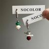 [Pastel Divertido Infantil] Diseño de Nicho Sentido Avanzado Colorido Lindo Glaseado Pendientes con Perlas para Mujer