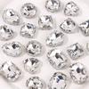 Zhen Tu Verano Hielo Transparente Facetado Forma de Lágrima Cuadrado Corazón Rhinestone Accesorios DIY Zapatos Croc Decoraciones para Zapatos Hebilla de Zapato Accesorios
