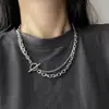 Elegante Collar de Hebilla Ot de Doble Capa Europeo y Americano para Hombres y Mujeres, Cadena Gruesa y Delgada Simple Hip-Hop Punk Cadena Corta para Sudadera Cadena para Suéter