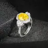 Anillo nuevo grande en forma de huevo color dorado con diamantes, anillo de dos tonos chapado en oro de 18k de lujo europeo y americano para mujer r5029