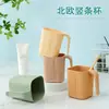 Copo de enxaguante bucal Copo de dentes de plástico Escovação doméstica simples e lavagem Escova de dentes Copo Casal Nordic Vat Boca Copo Balde Dental