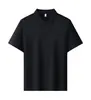 Ropa de trabajo sin costuras de nailon y spandex con cuello, de tejido piqué de tacto fresco, cuello pegado 10A, confección de puntada fina y logotipo impreso