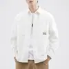 Chamarra tipo camisa de trabajo estilo americano para hombre, nuevo modelo otoño e invierno 2026, camisa casual retro japonesa de corte holgado de manga larga