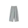 Bolsillo Oculto Frontal Pantalones de Forro Polar Cropped Estilo Nuevo de Invierno con Pantalones de Abuela Pierna Ancha Desestructurados Pantalones de Chándal Gruesos Transfronterizo