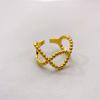 Nuevo anillo hueco con bola cruzada de líneas finas dobles con baño de oro K personalizado europeo y americano, anillo para dedo índice femenino