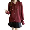 Nuevo Abrigo Suéter Bordado Floral Otoño/Invierno 2026, Holgado, Casual, Cómodo Cardigan de Punto Superior, Tendencia de Moda para Mujer