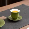 Novo estilo chinês de esmalte para chá com salpicos dourados, xícara de chá de cerâmica com borda floral, xícara para degustação de chá, xícara única de conjunto de chá Kung Fu para a anfitriã