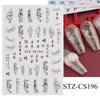 Adesivos de Nail Art Cross-border em estilo japonês, borboleta colorida para meninas, rosa, lindo adesivo de unha de borboleta azul