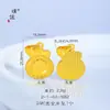 Collar Colgante Gato de la Suerte Labubu Hielo Brillante Oro Brillante 24K para Mujer, Mismo Estilo que Tienda de Oro Puzuo