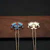 Colgante de Mariposa y Flor de Cloisonné con Goteo de Aceite de Aleación Accesorios para Peine de Corona de Fénix de Disfraz de Novia Colgante de Collar con Borla