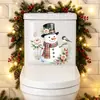 Adesivos decorativos autoadesivos de Natal estilo aquarela retrô para decoração de tampa de vaso sanitário de banheiro