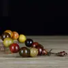 Pulseira da Coleção Sândalo Vermelho com Várias Contas para Homens e Mulheres, Contas Budistas, Jogo Cultural, Sândalo Verde