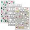 Transfronterizo especialmente para pegatinas de flor para decoración de uñas al por mayor girasol lirio margarita pegatinas de uñas adhesivas transparentes