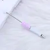 Plumas de Gel Creativas en Stock al por Mayor Cuentas Lindas para Ensartar DIY Bolígrafos de Tinta Bolígrafos de Cuentas Electroplateados UV Bolígrafos de Cuentas con Gradiente de Tres Colores