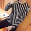 Camiseta Masculina Manga Longa Pinduoduo Dropshipping Masculina Listrada Slim t Camiseta Casual Masculina Estilo Hong Kong Masculina Estudante Manga Longa