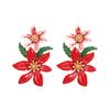 Moda europea y americana aretes de flores de aleación multicapa fresca con gota de aceite temperamento elegante aretes de flor de durazno esmaltados aretes transfronterizos
