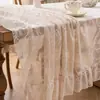 Mantel Vintage Estilo Francés Transfronterizo con Volantes Artísticos, Diseño Hueco, Tela Cubierta Antideslizante para el Hogar, Decorativo, Venta Directa de Fábrica