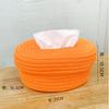 Caja de Almacenamiento de Pañuelos Tejida con Cuerda de Algodón Estilo Japonés Simple, Caja de Almacenamiento Creativa para Escritorio, Caja de Papel Lavada a Mano
