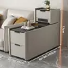 Mesa Auxiliar de Sofá de Lujo Ligero Sala de Estar Madera Maciza Hogar Gabinete Lateral Multifuncional Gabinete Estrecho Pequeño Ultra Delgado Gabinete de Almacenamiento Simple
