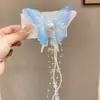Guofeng Borla Fresco y Estilo Antiguo Nuevo Hanfu Lolita Adorno para la Cabeza Flor de Mariposa Flor de Seda Pinza para el Cabello Accesorios para el Cabello