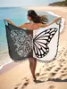 Vestido de Praia Boêmio da Amazon com Cores Contrastantes e Design de Borboleta, Perfeito para Férias na Beira-Mar, Deslumbrante Vestido de Praia para Mulheres