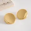 Pendientes Ovalados Brillantes y Cóncavos Transfronterizos Europeos y Americanos, Estilo Commuter de Moda, Pendientes de Estilo Simple, Pendientes de Nicho de Gama Alta