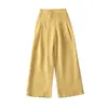 Pantalones Deportivos Rectos Ajustados Versátiles de Verano Nuevos, Pantalones de Lino Sexys de Cintura Alta de Longitud al Suelo Estilo Americano