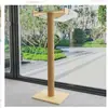 Columna de Captura para Gatos de Madera Hamaca Colgante de Madera para Gatos para Tomar el Sol Rascador para Gatos de Madera Maciza Nido para Gatos Árbol para Gatos Integrado