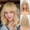 Nova Europa e Estados Unidos transfronteiriças peruca mais vendida comércio exterior feminino curto cabelo encaracolado moda marrom misturado ouro rosa rede fibra cabelo