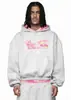 Chegada Nova Outono/Inverno Conjunto de Moletom com Capuz Estampado de Letras Personalizadas Calça Jogger de Perna Larga Reta Camuflado Simples Diário