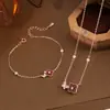Pulsera Original de Mariposa y Trébol de Cuatro Hojas para Mujer, Plata Pura, Moderna, Lujo Ligero, Gama Alta, Estilo Bosque, Pulsera de Ágata Roja, Joyería Estilo Ins