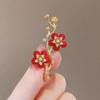 Broche de flor de ameixa vermelha corsage de pérola elegante vintage estilo antigo pino anti-exposição acessórios de vestuário para mulheres