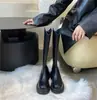 Botas Altas de Suela Gruesa para Mujer 2024 Otoño e Invierno Nuevo Estilo Marrón Tacón Grueso Botas de Moda Botas Largas Ajustadas Botas de Jinete para Mujer