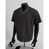 Mamba Algodón Spandex Espacio Algodón Algodón Líquido Estructura de Empalme Talla Grande Cuello Redondo Manga Corta Camiseta Estilo Caliente