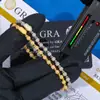 Pulseira de Corrente com Contas Redondas de Moissanita em Prata Esterlina 925 de 4mm Hip-Hop Transfronteiriço Europeu e Americano Luxo Leve de Alta Qualidade para Homens Feita Sob Medida