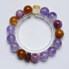 Pulseira de Cristal Natural Flor de Resina Amarela Uva Bolha Lavanda Versátil para Mulheres Presente Atacado