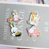 Accesorios de joyería coreana DIY K oro aleación de goteo de aceite de un solo lado colgante pequeño pulsera serie de conejito de dibujos animados